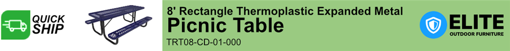 Quick Ship ELITE 8 ft. Thermoplastic Picnic Table for Schools
